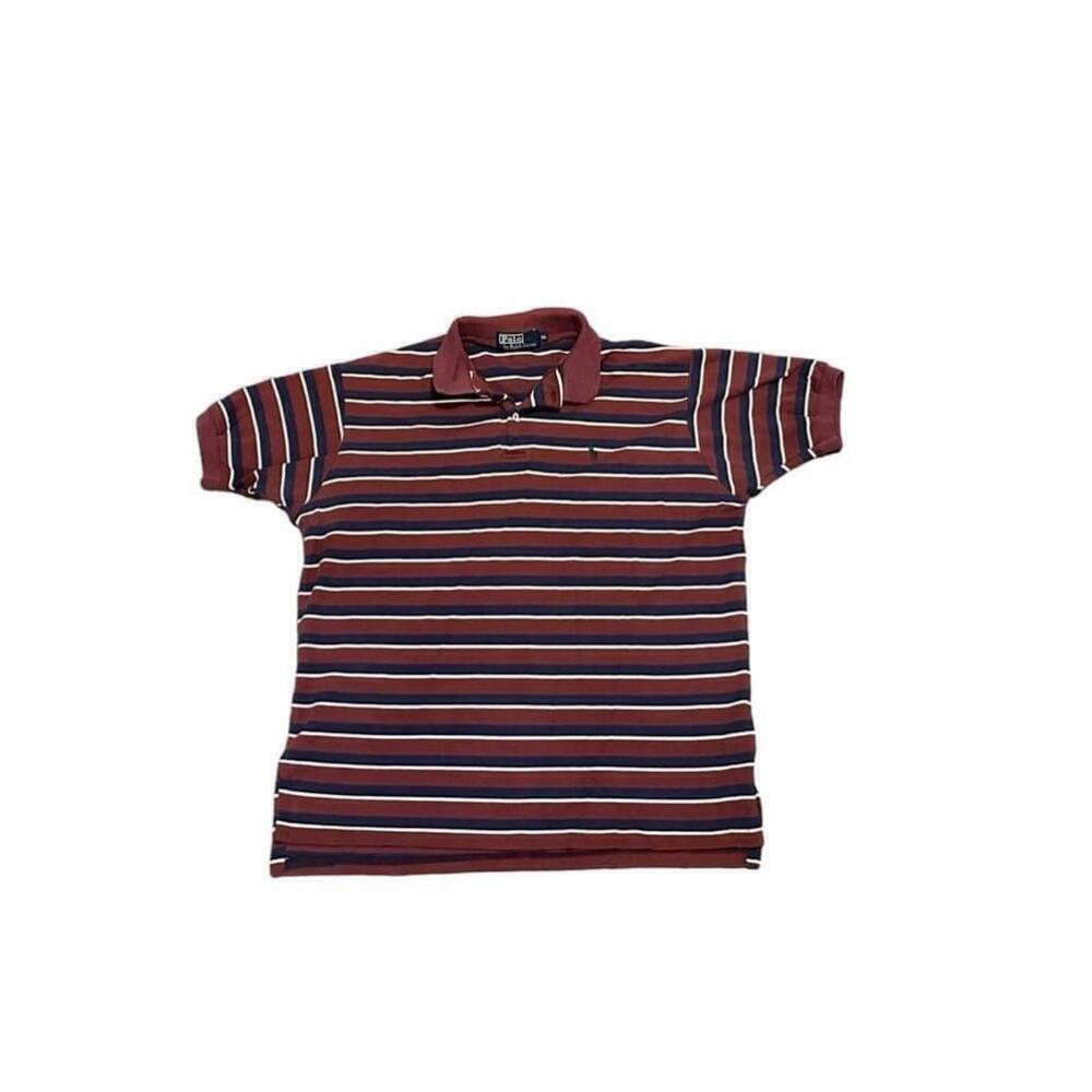 Polo Ralph Lauren Men’s Navy/Burgundy/White Striped Polo Shirt Size XL​​​​​​ - Picture 6 of 6